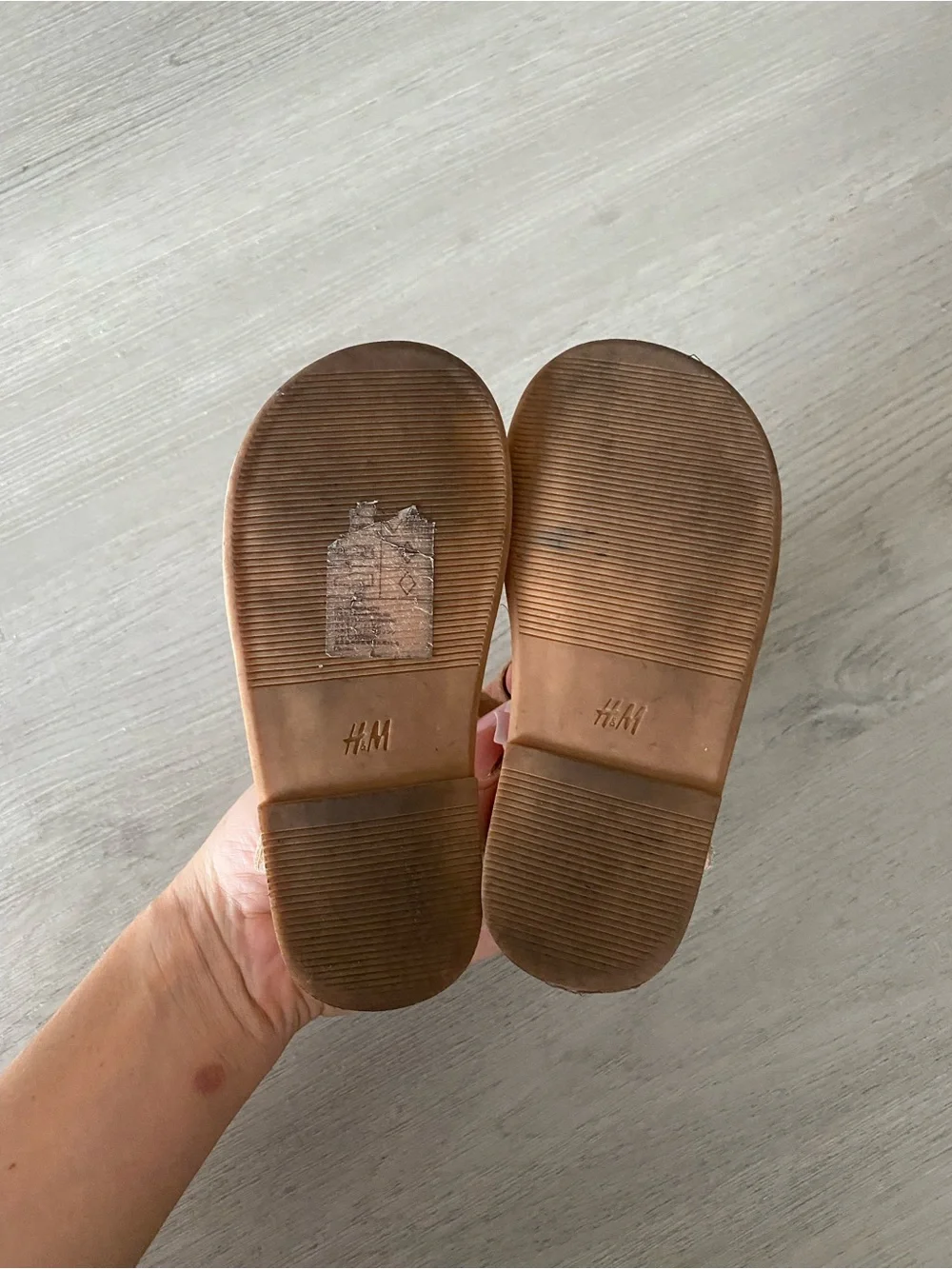 H&M Light Pink Tulle Flower Strap Sandals for Kids